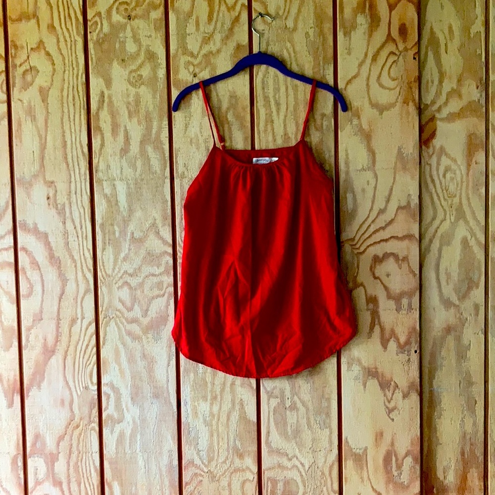 Red spaghetti strap tank top